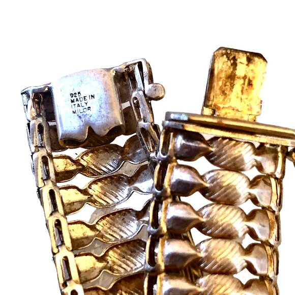 Milor Italy Sterling Silver Bracelet Basketweave Link 16.5 gr - Picture 8 of 14